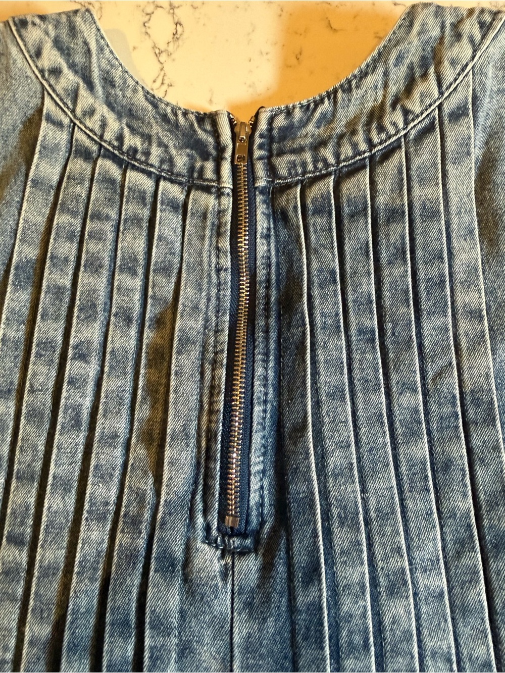 Denim Women’s Tie-Front Romper in Light Blue, size medium - Picture 6 of 10